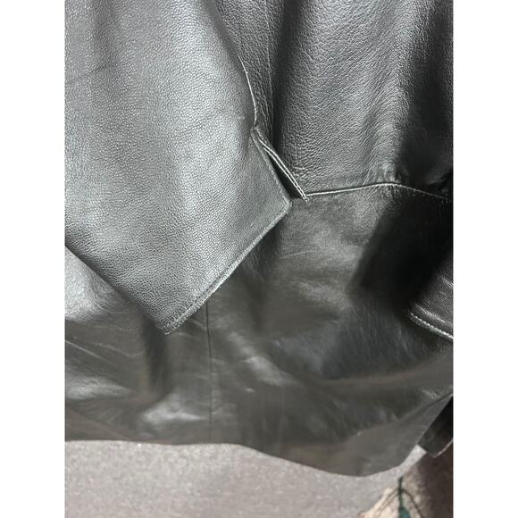 VTG Maquette Leather Long Blazer Coat Jacket Womens 4 Miss Jacksons 90s - Picture 10 of 12